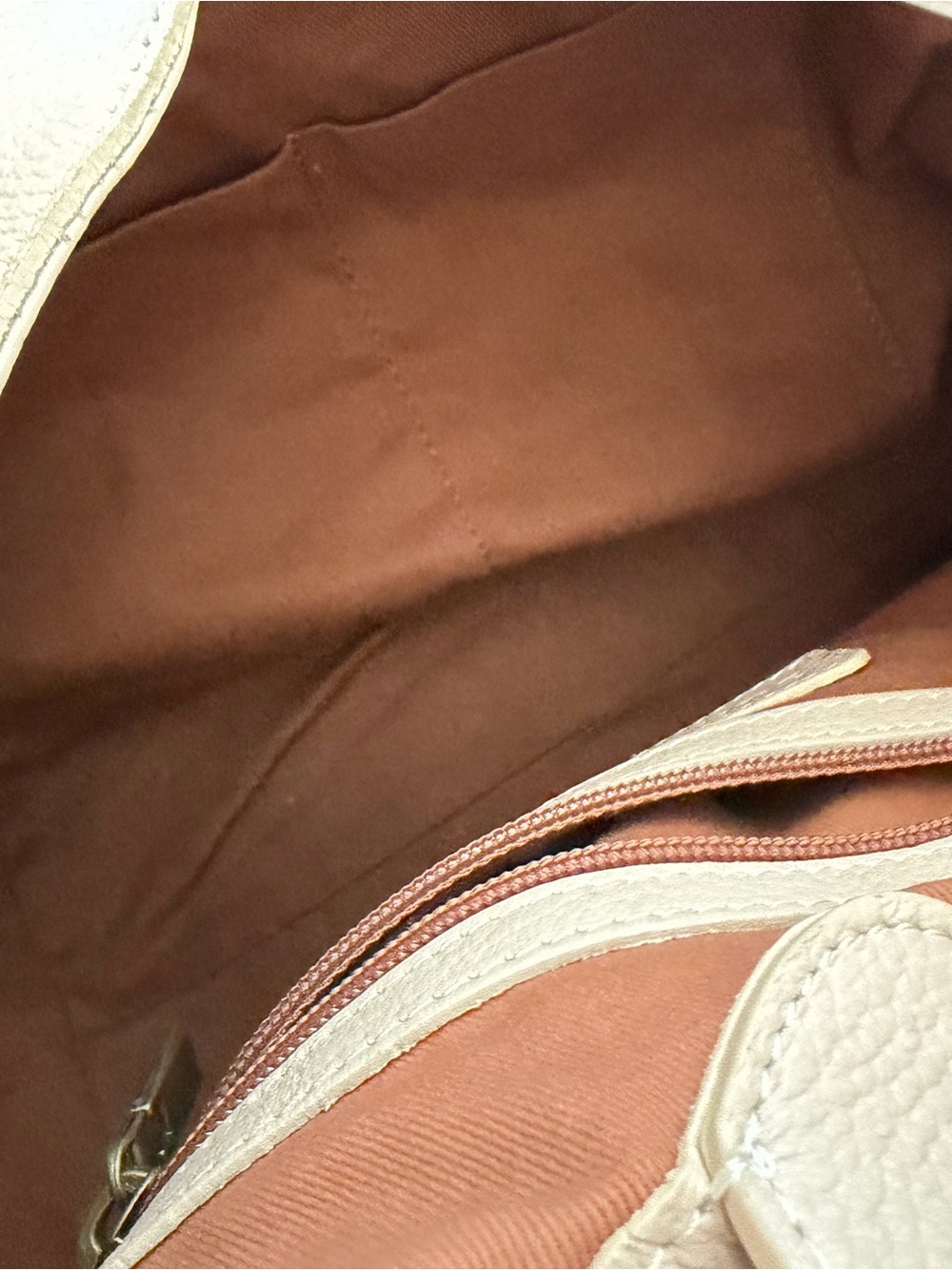 Sundance Stunning Women’s Cream Leather Hobo Bag with Brown Strap - Picture 3 of 11